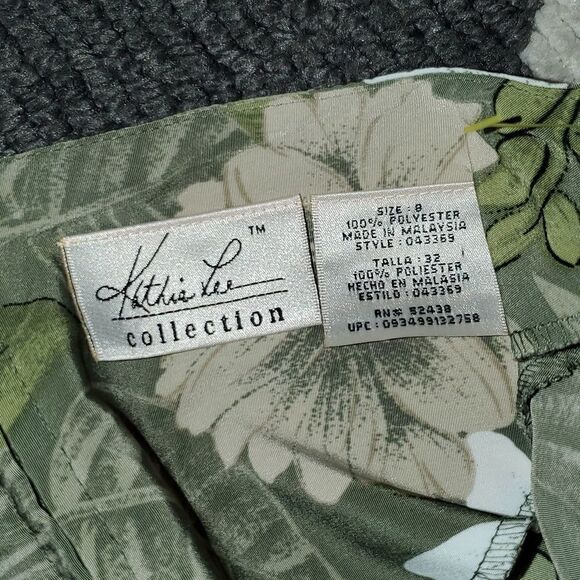 Kathie Lee Women’s  Short Sleeve Floral Olive Green dress - Picture 14 of 14